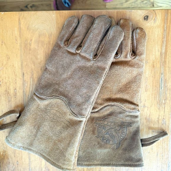 Vintage Eddie Bauer Leather Suede Winter Gloves Tan Brown - Picture 1 of 3